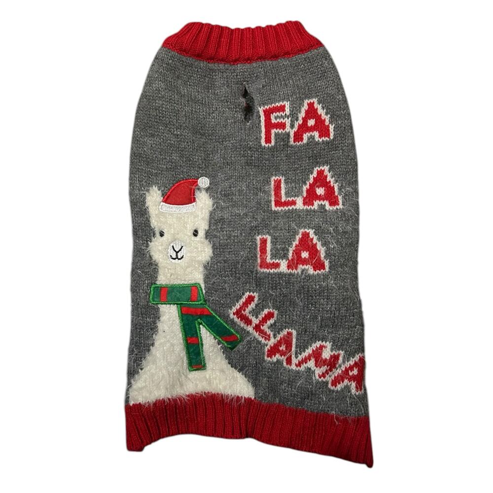 Frisco "Fa La La Llama" Dog & Cat Sweater Small